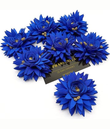 PRANSUNITA Polyster tem Less Fabric Rose Flower with Pollens, Decoration Flowers ( Pack of 6 )