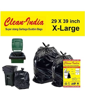 C-I X-Large 20 pcs - 29 Inch X 39 Inch | Black Disposable Garbage Trash Waste Dustbin Bags for 73cm x 99cm | pack of 2 X 10 bags - total 20pcs