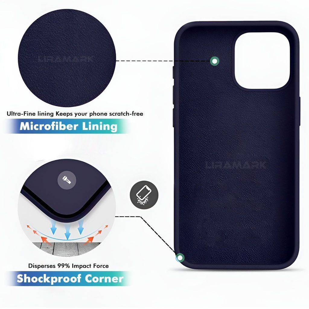 LIRAMARK Liquid Silicone Soft Back Cover Case for iPhone 15 Pro Max (6.7 inch)