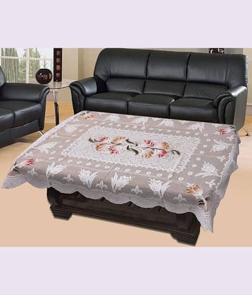 Crosmo Printed Cotton 4 Seater Rectangle Table Cover ( 152 x 101 ) cm Pack of 1 Beige