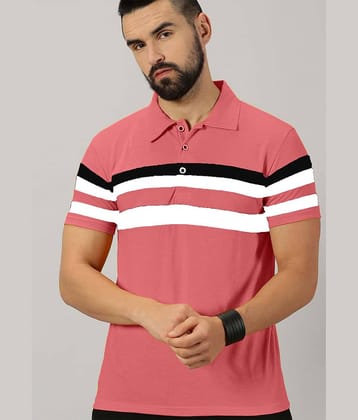AUSK Pack of 1 Cotton Blend Regular Fit Striped Half Sleeves Men's Polo T Shirt ( Olive )