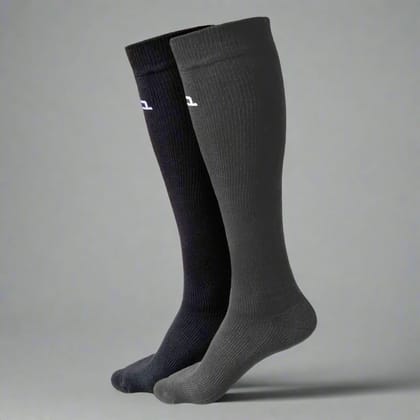 Bamboo Compression Socks - 2 Pairs-Grey | Black
