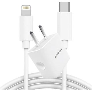 Digimate (DG-ADP-1004) 20W Charger with Lightning Cable Compatible with iPhone 14/14Plus/14Pro/14Promax 13/13Pro/13Promax (White)