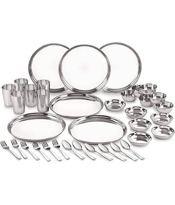 Neelam Silver Stainless Steel Dinner Set ( Pack of 36 )