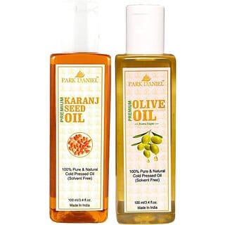 PARK DANIEL Premium Karanj oil and Olive oil combo of 2 bottles of 100 ml (200ml) Hair Oil (200 ml)