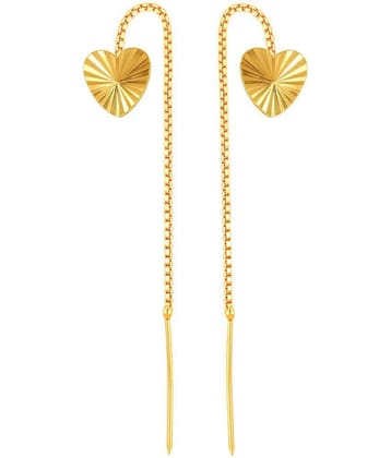 VIVASTRI Golden Threader Earrings ( Pack of 1 ) - Golden
