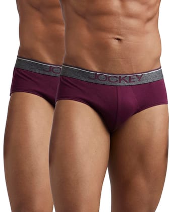 Jockey Men's Cotton Briefs (Pack of 2) (37834_Wine Tasting_S) Jockey Men's Cotton Briefs (Pack of 2) (37834_Wine Tasting_S) - Wine Tasting / S
