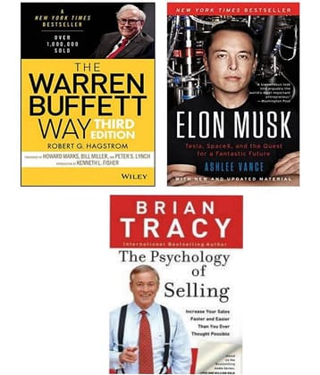 ( Combo of 3 books ) THE WARREN BUFFETT WAY & Elon Musk & The Psychology of Selling ( paperback )
