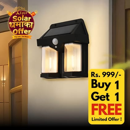 Solar Double Wall Motion Sensor Light (Buy 1 Get 1 Free)