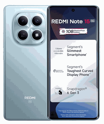 Redmi Note 15 5G Glacier Blue 8 GB + 256 GB Redmi Note 15 5G Glacier Blue 8 GB + 256 GB