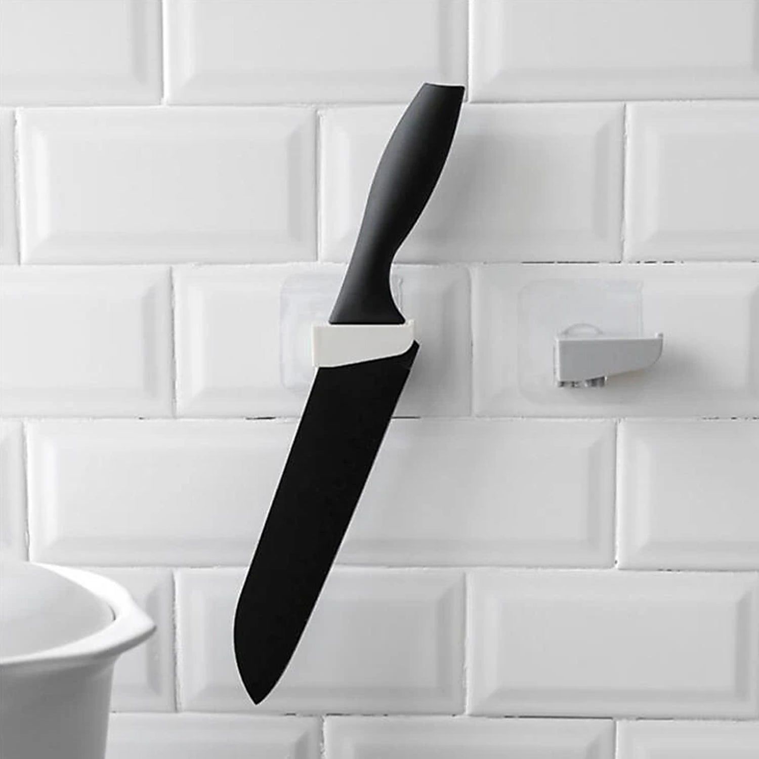 Punch-Free Wall Hanging Knife Holder – Kitchen Storage Rack (1 Pc)