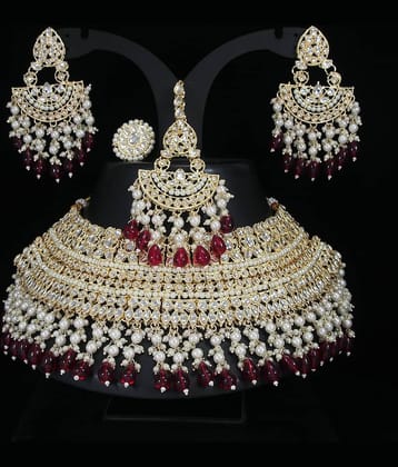 Padmavati Bangles White Alloy Necklace Set ( Pack of 1 )