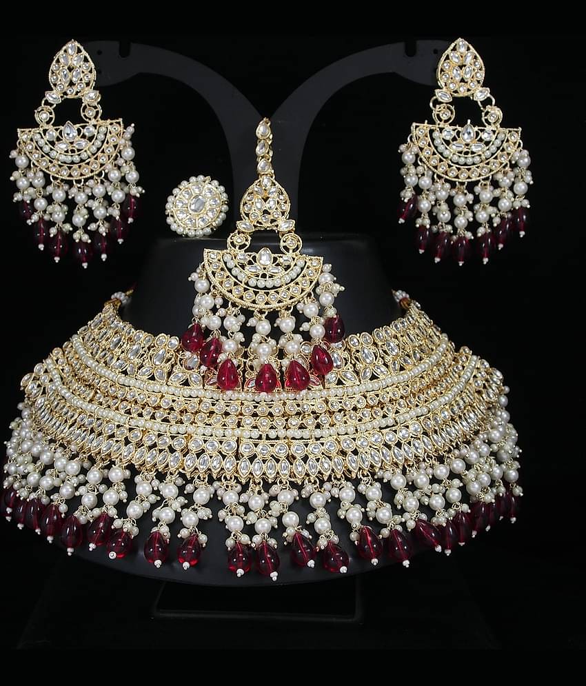 Padmavati Bangles White Alloy Necklace Set ( Pack of 1 )