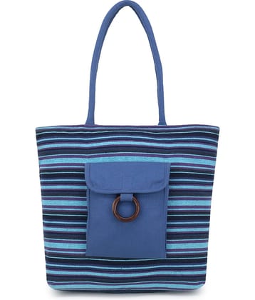 Anekaant Blue Jute Tote Bag