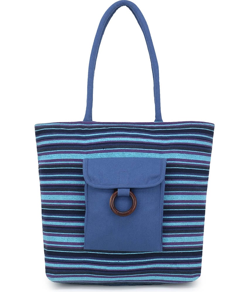 Anekaant Blue Jute Tote Bag