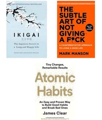 Combo Of 3 Books ( Ikigai Japanese + The Subtle Art of Not Giving a F*ck + Atomic Habits ) English Novel For paperback