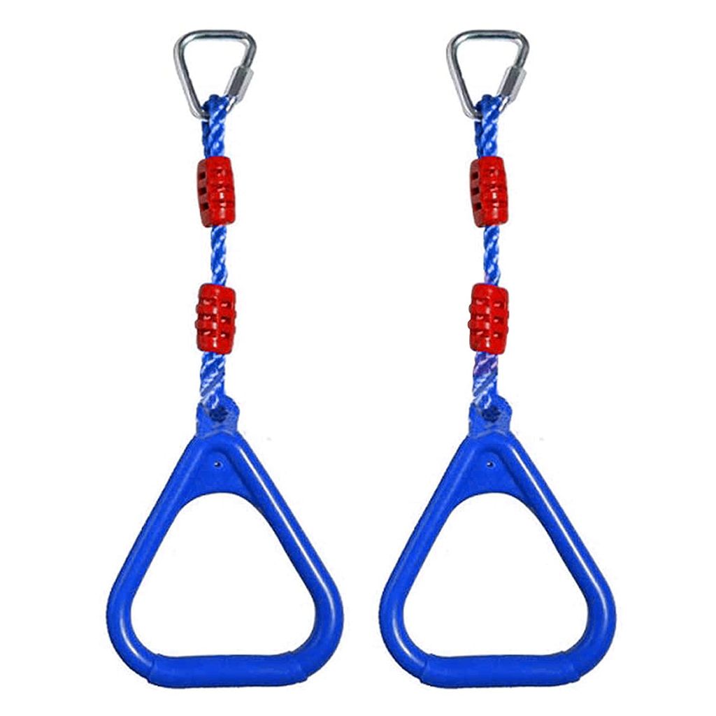 REZNOR Heavy Duty Triangle Rings Set of 2 with Locking Delta Quick Links for Indoor Jungle Gym Play Set and Outdoor Playground for Swing Set,