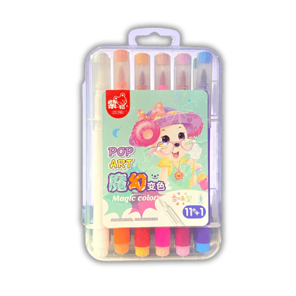 12 Magic Color-Changing Felt Tip Markers  Vibrant, Erasable & Safe for Kids & Adults