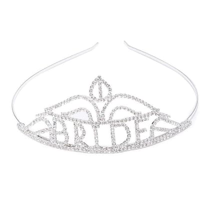 Women Silver-Toned Embellished Bride Tiara