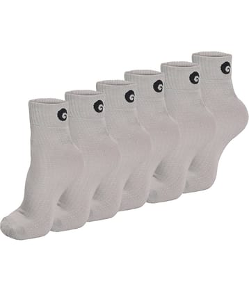 Omtex - Cotton Men's Solid Light Grey Ankle Length Socks ( Pack of 6 )
