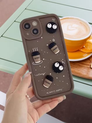 3D Coffee Badges Lanyard Cover-iPhone 15 Plus