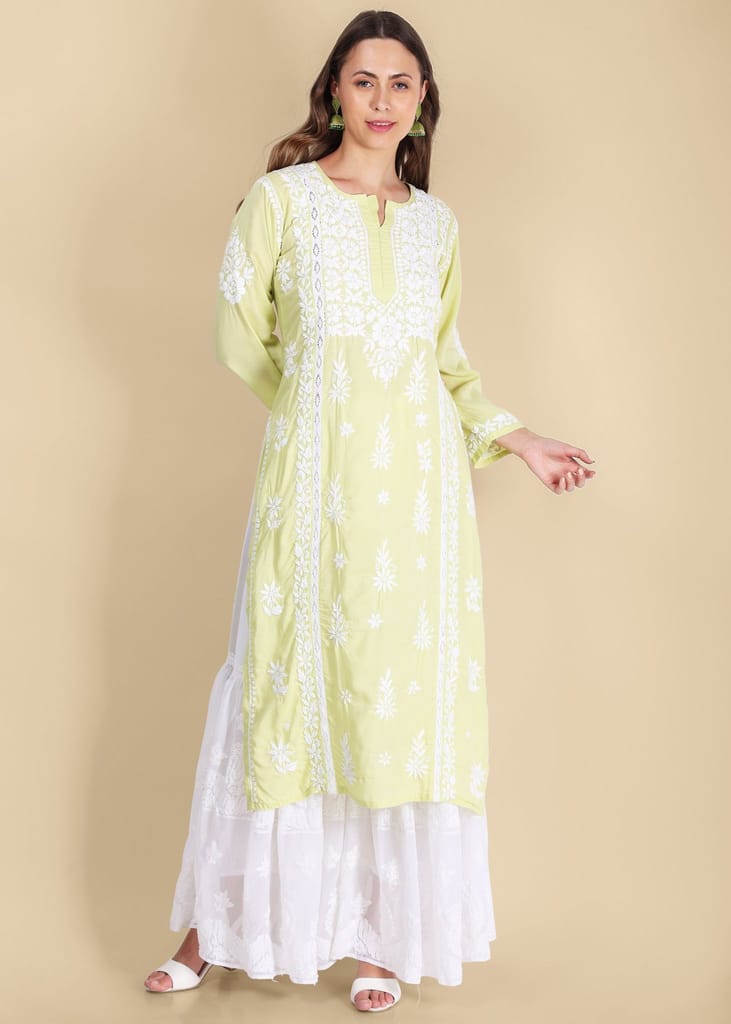 Roshan Hand Embroidered Georgette Flared Garara with Lining