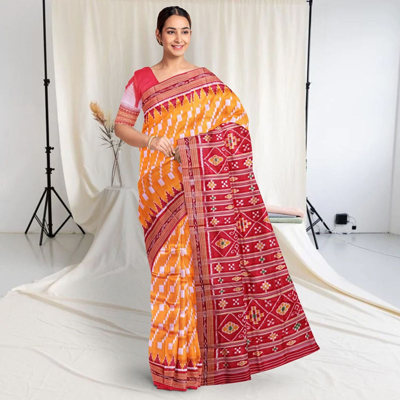 Floral Design Khandua Silk Saree