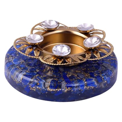 Tealight Holders with Natural Crystal Stone, Decorative,Votive Candle Holder, Tealight Candle Holder for Romantic Candle, Night, Dinner,Wedding,Bathroom, Diwali, Chirstmas(KI_099)  by Krishna Impex