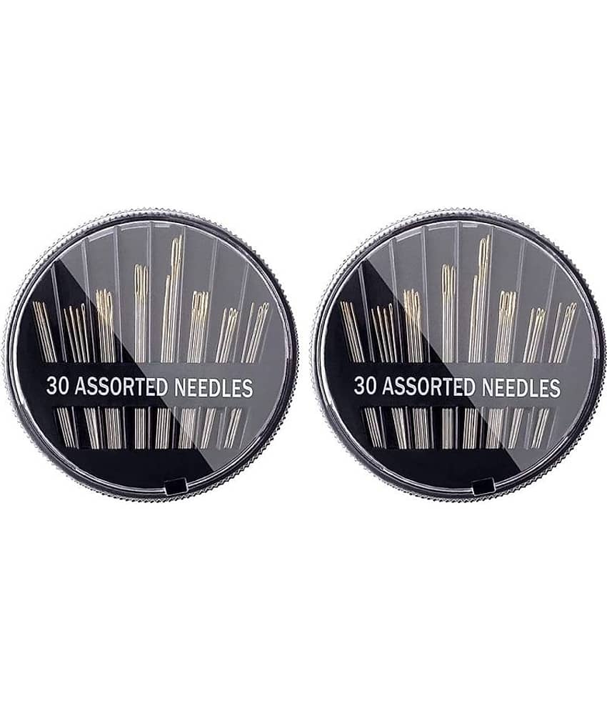 Shree Shyam™ Steel Sewing Needle Compact- 30 ASSORTED NEEDLES (Pack of 2)