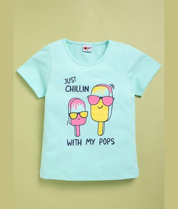 Mars Infiniti Pack of 1 Girls Cotton T-Shirt ( Light Blue )