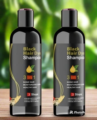Unisex Instant Black Herbal Hair Dye Shampoo for Grey Hair Coverage Shampoo 3 in 1-100ml Pack of 2