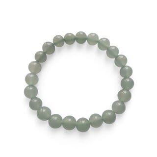 Green Aventurine Bracelet 8mm Energized Luck, Prosperity Heart Healing