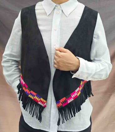 Himachali Shrugs (Black) – Handmade Pahadi Jacket for Women