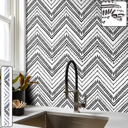 Waterproof Chevron Pattern Wall Sticker 45cm x 3meter (1 Pc)