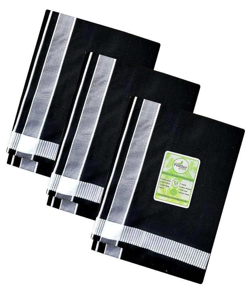 Feather Green Multi Lungi Pack of 3 - Free size