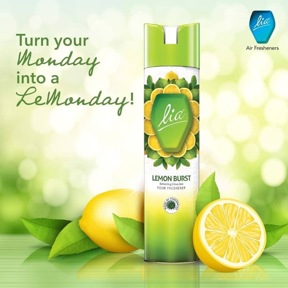 Lia Lemon Burst Room Freshener Spray 224 Ml