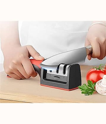 Shopeleven Red Iron Knife Sharpner Blade Length 5 cm ( Pack of 1 )