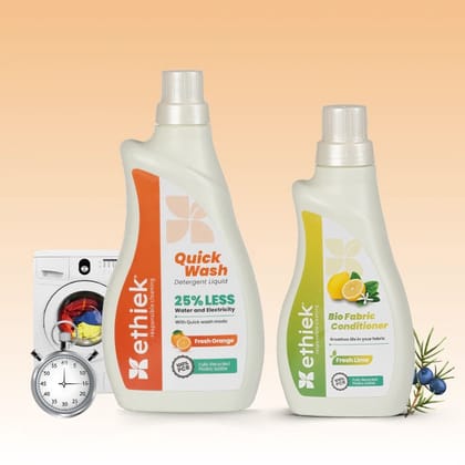 Quick Wash Detergent Liquid with FREE Bio Fabric Conditioner-1000ml +  500 ml
