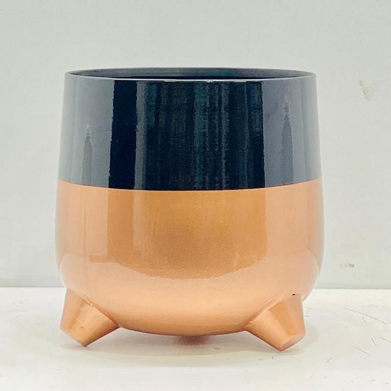 Metal Table Top Flower pot (Gold & Black)