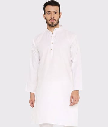 Maharaja - White Cotton Men's Regular Kurta ( Pack of 1 )