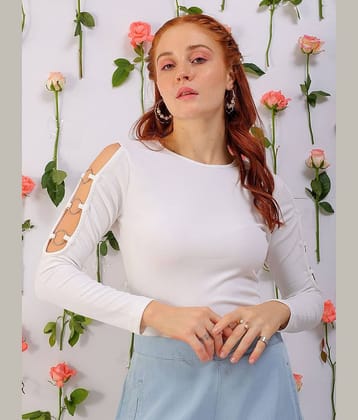 Freehand Women's Polyester Regular Top ( White )