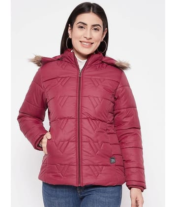 VERO AMORE - Polyester Maroon Bomber Jackets