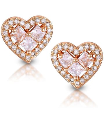 VIVASTRI Rose Gold Stud Earrings ( Pack of 1 ) - Rose Gold
