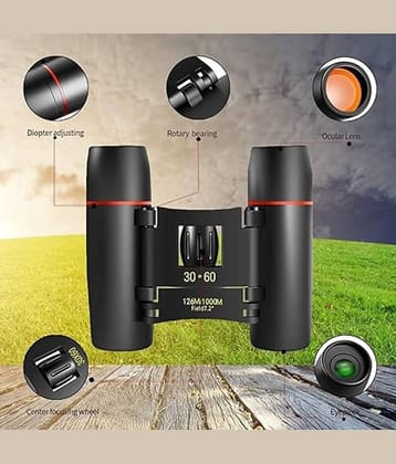 JGG Jain Gift Gallery Mini Binoculars 30*60 HD Portable Long Distance Telescope Black Binoculars