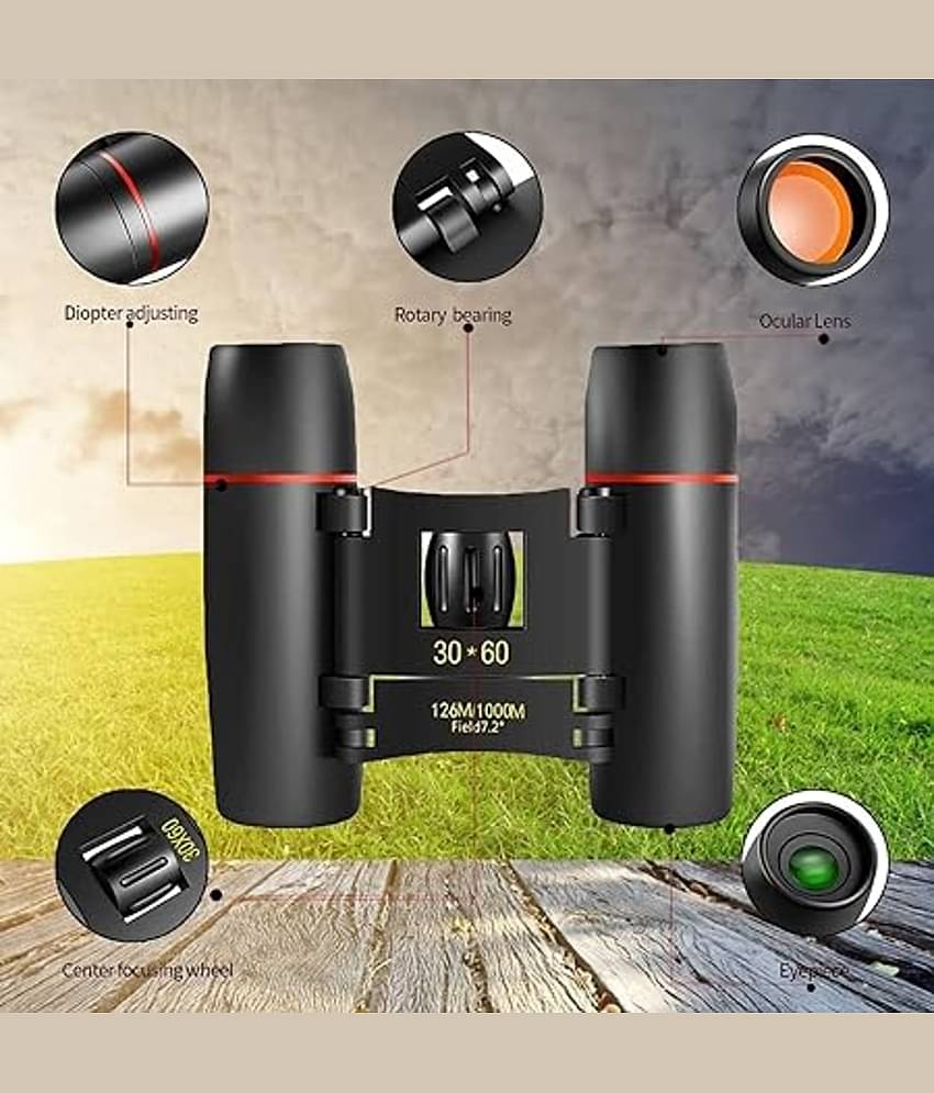 JGG Jain Gift Gallery Mini Binoculars 30*60 HD Portable Long Distance Telescope Black Binoculars