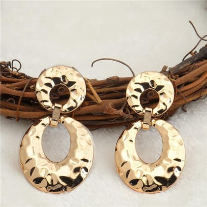 Gold Plated Hand Crafted Geometric Drop Earring- WER20