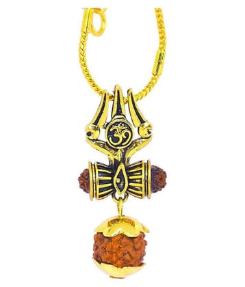 Rudraksha Damru Kavach - Golden