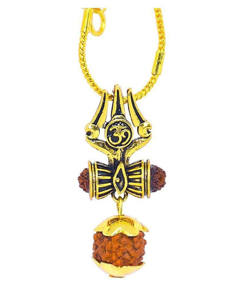 Rudraksha Damru Kavach - Golden