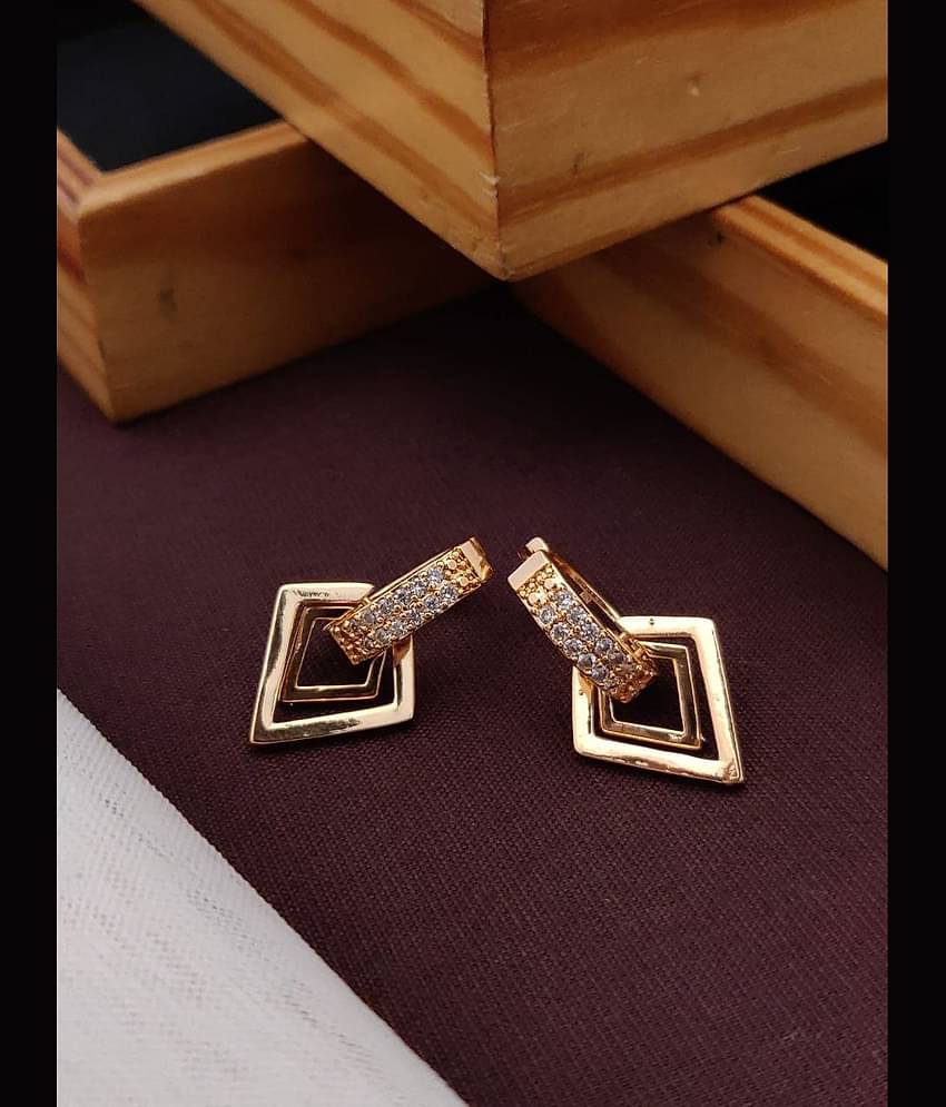 Shivay Fashion Rose Gold Jhumki Earrings ( Pack of 1 )