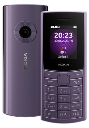 Nokia 110 4G with 4G, Camera, Bluetooth, FM Radio, MP3 Player, MicroSD, Long-Lasting Battery, and pre-Loaded Games | Artic Purple